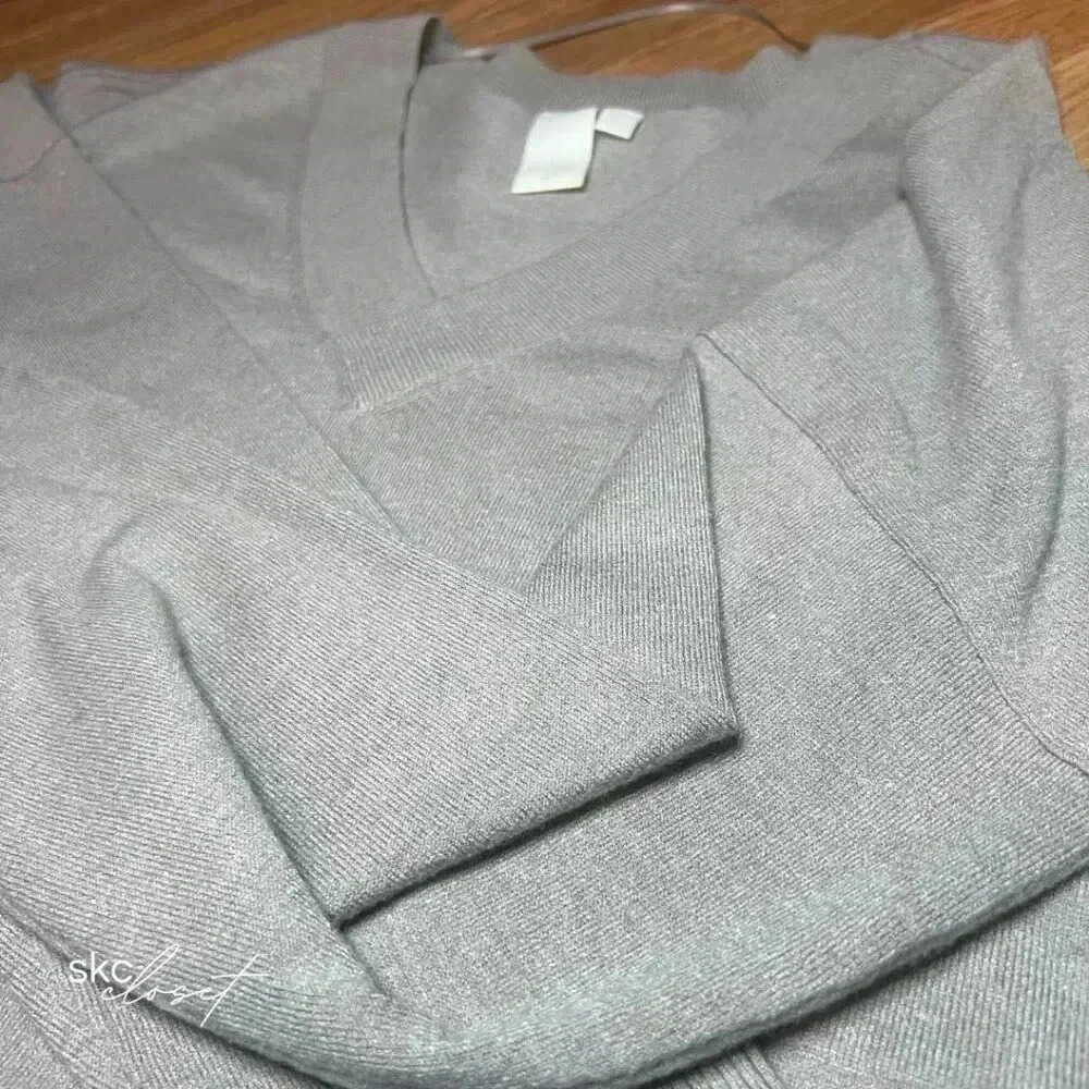 ADY P Women's Taupe Long-Sleeve, V-Neck, Fanny Sweater, L - Picture 4 of 14